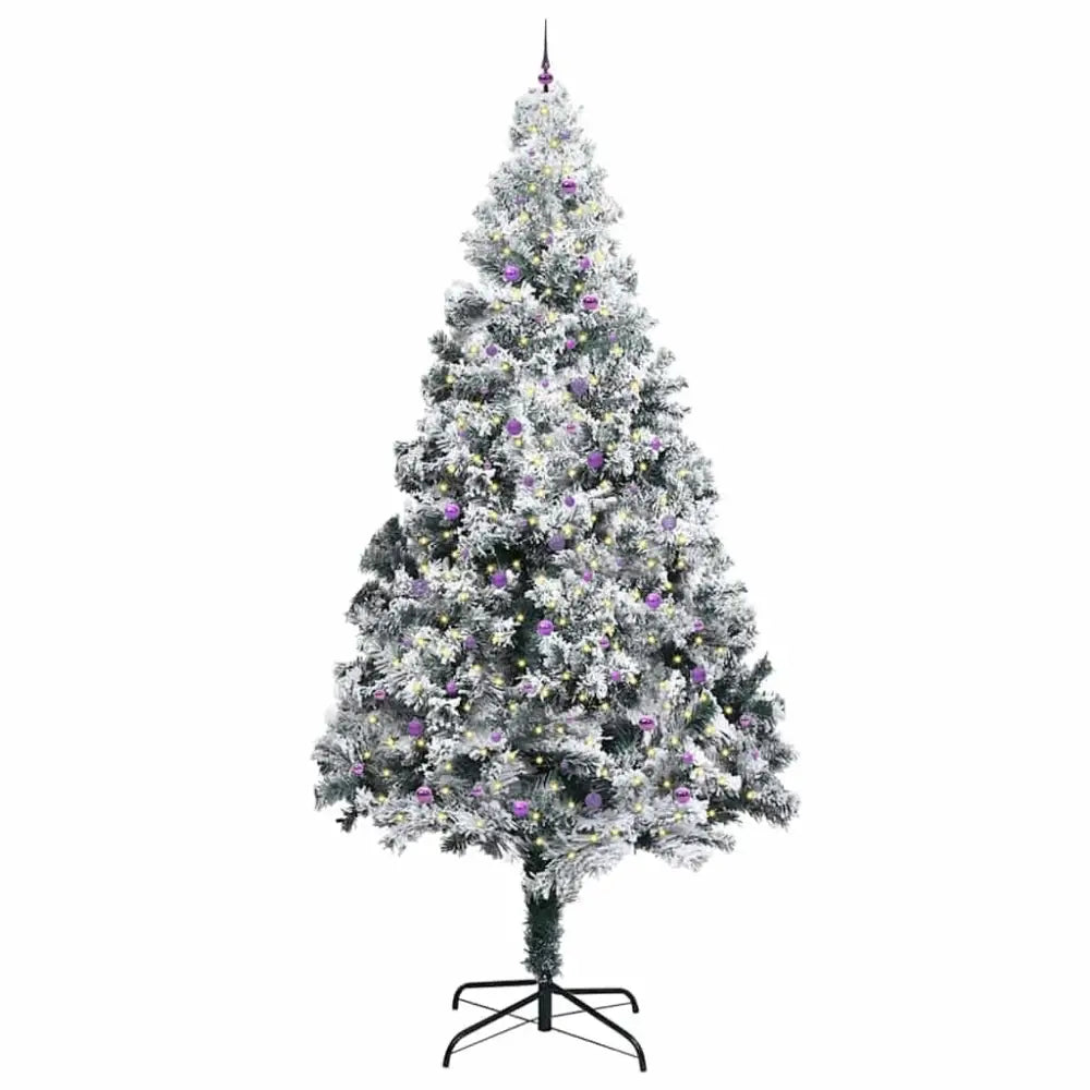 400cm Flocked Green Pre-Lit Christmas Tree – Refined Grandeur for Majestic Spaces - Seasonal & Holiday Decorations