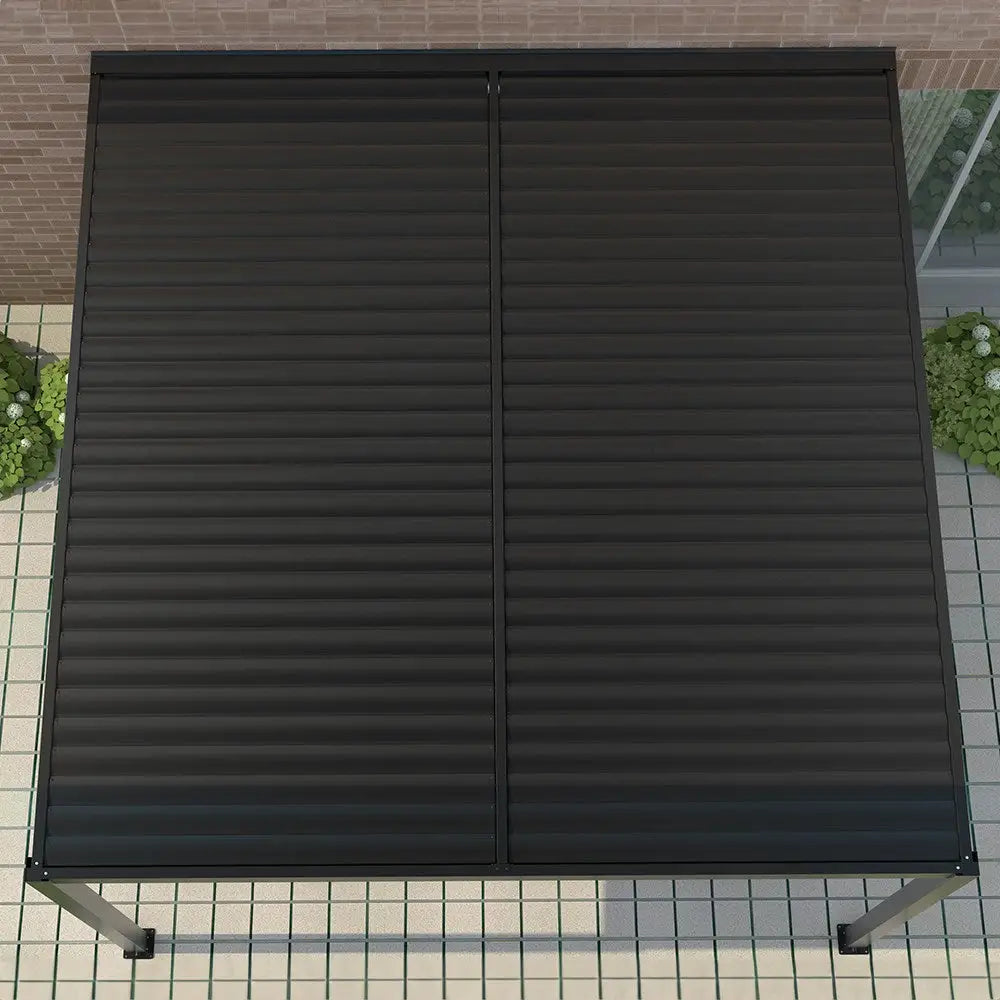 Wall mounted veranda with roof. 