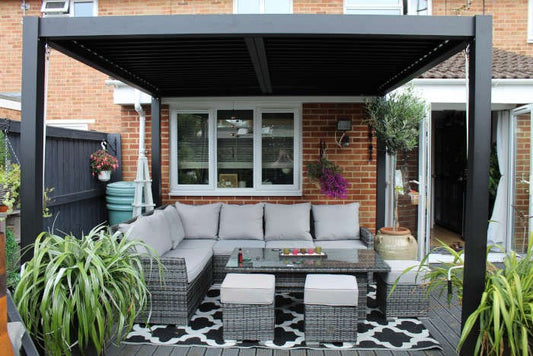 Deluxe Charcoal Pergola with roof