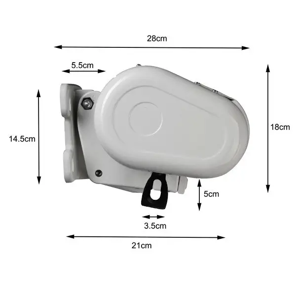 5m Full Cassette Electric Awning in Charcoal with Blue & White Stripes - Gazebo