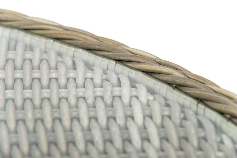Close-up of a woven Rattan Chair 