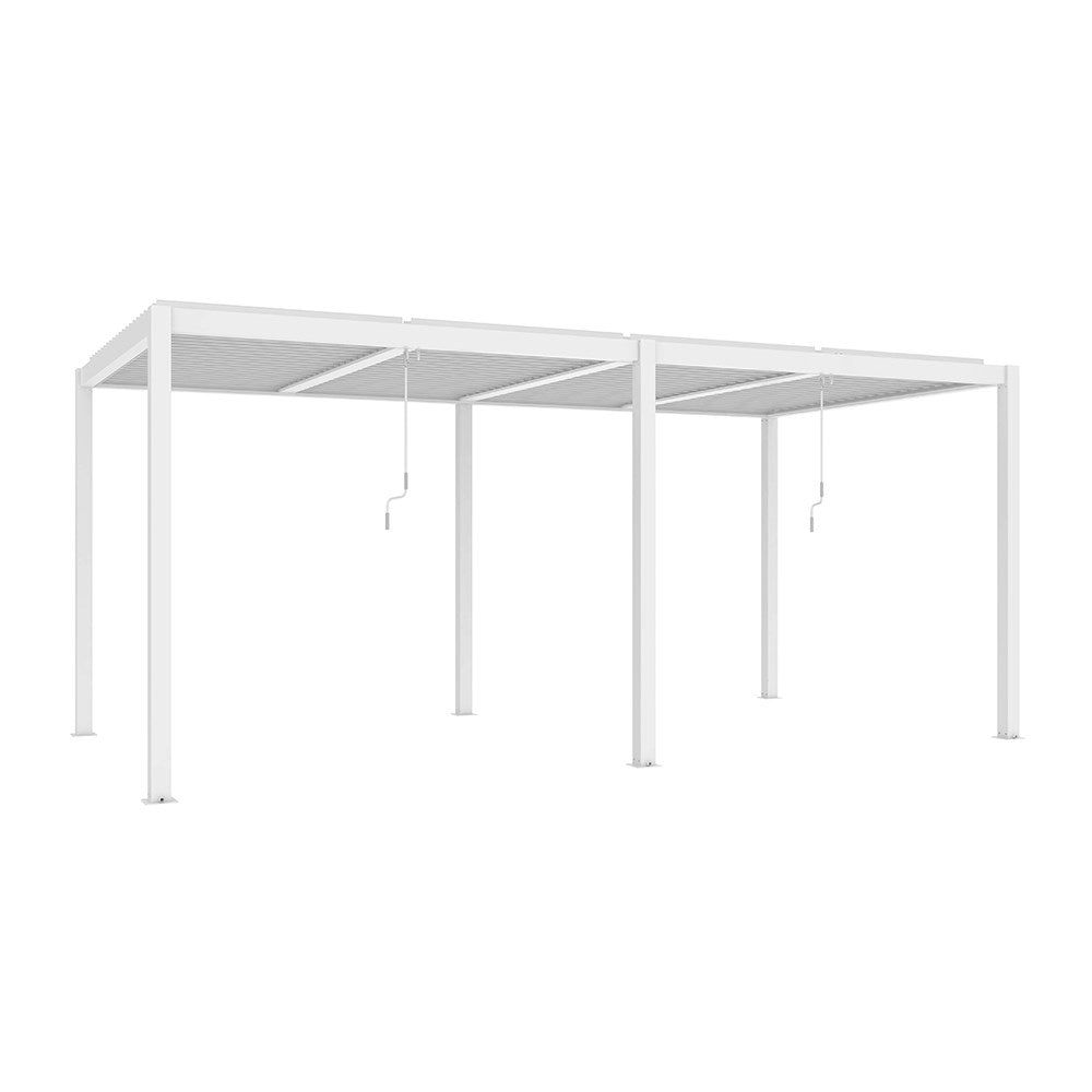 Deluxe White Veranda with Crank Louvered Roof – Elegant All-Season Outdoor Shelter 5.72m x 2.96m D