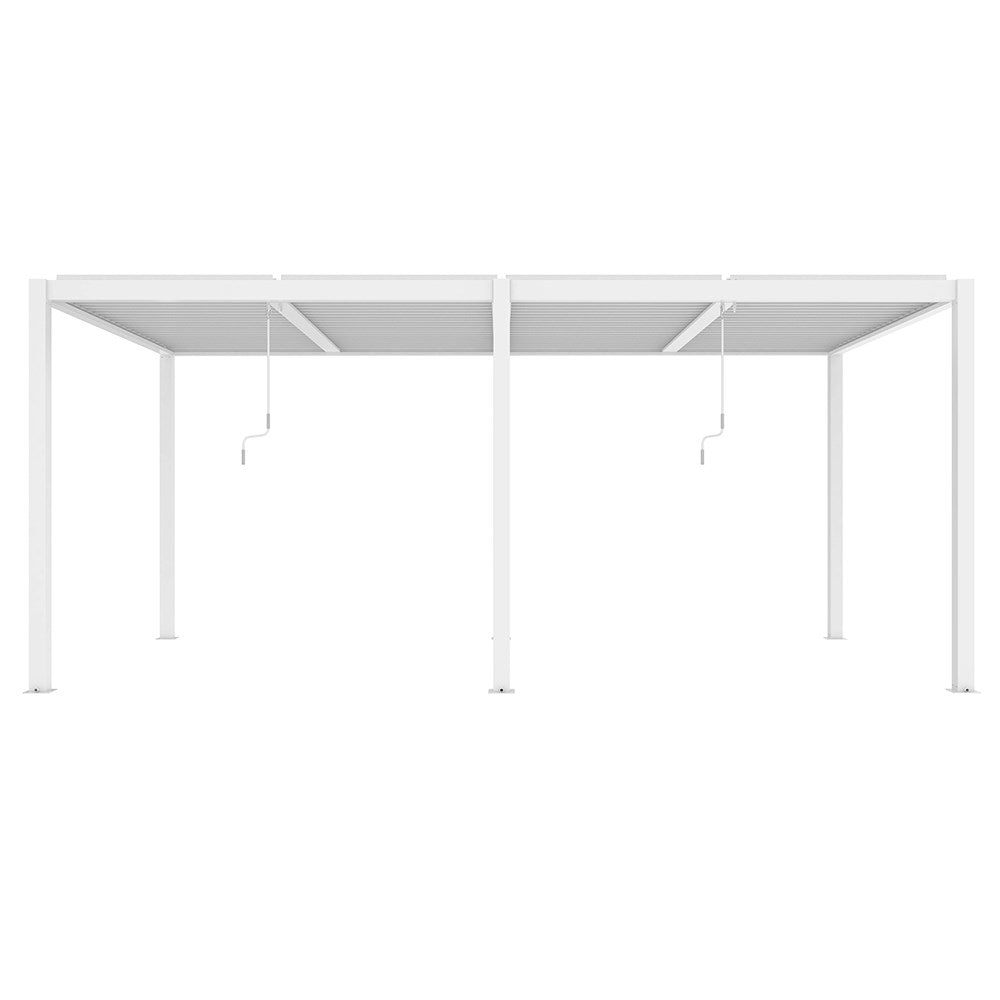Deluxe White Veranda with Crank Louvered Roof – Elegant All-Season Outdoor Shelter 5.72m x 2.96m D