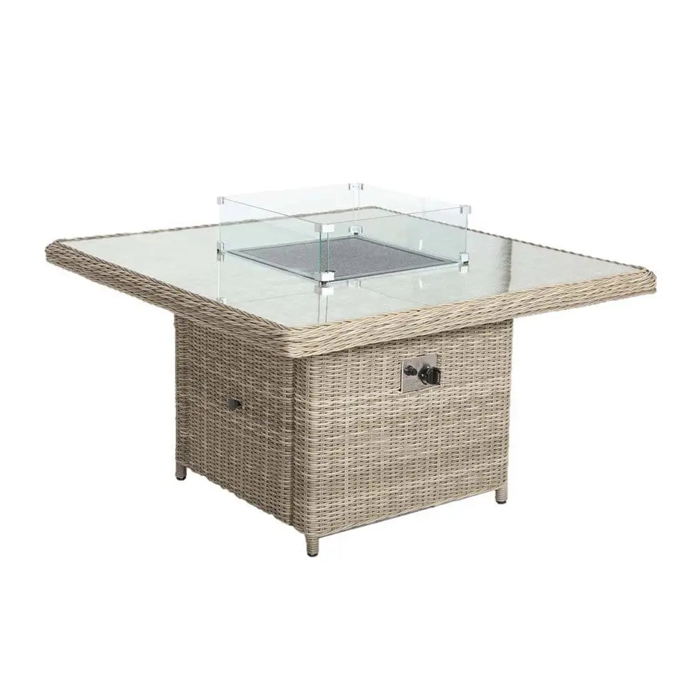 8-Seater Luxury Rattan 8-Seater Luxury Rattan Firepit Corner Dining Set with Spraystone Table – Woodfalls EliteCorner