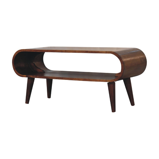 Luxury Modern Coffee Table. Stylish Wooden coffee table with a curved design 