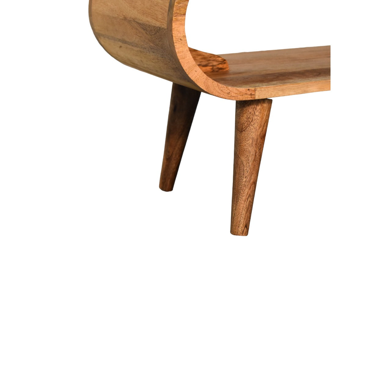 Mango Wood Coffee Table Wooden side table with curved design 