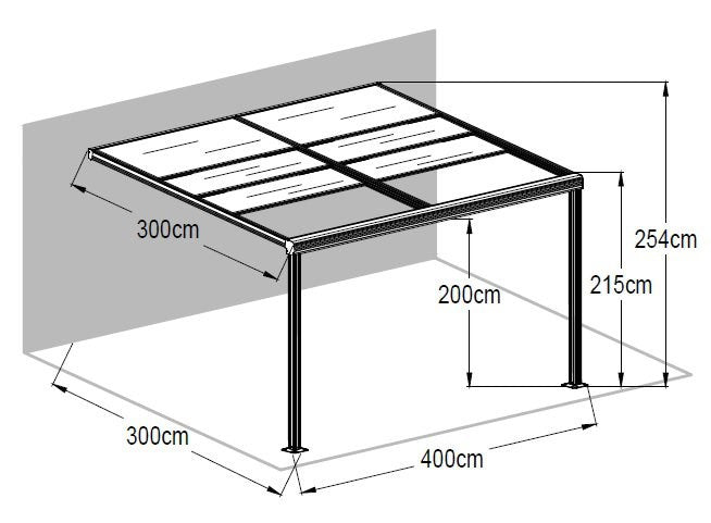 Retractable Wall Mounted Canopy Outdoor with measurements