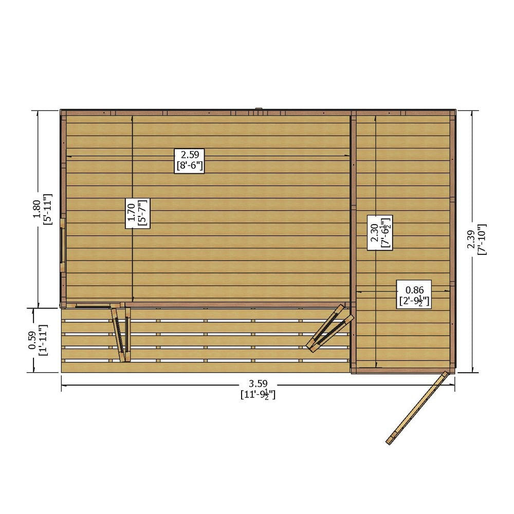 Contemporary Summerhouse with Folding Doors, Decking & Storage Shed – 12ft Timber Garden Retreat