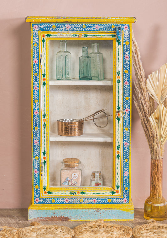 Kanchana Glazed Tall Showcase Hand Painted