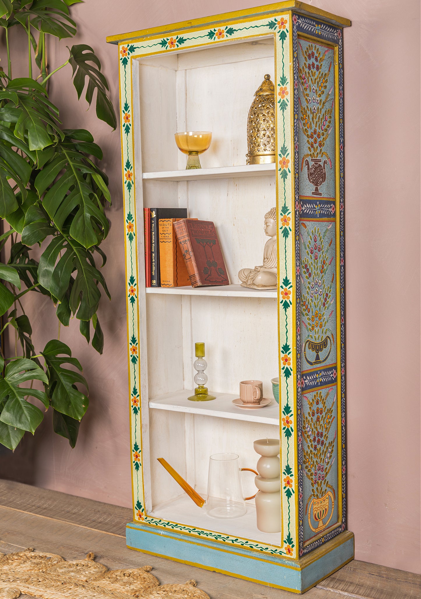 Tall Book Case Hand Painted
