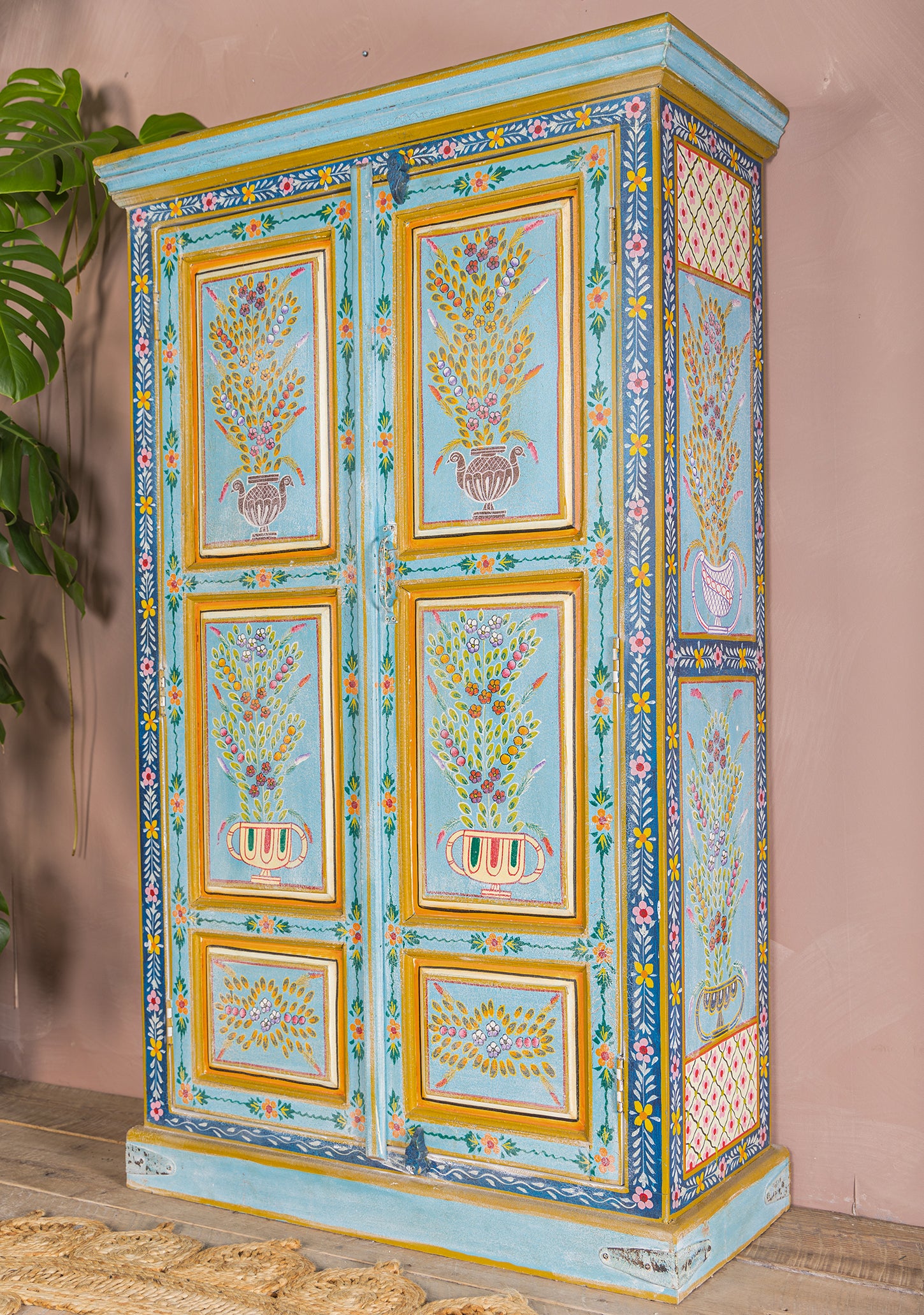 Eastern Decoratied cabinet with floral patterns 