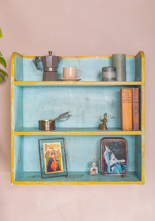 Painted Wall Shelf Unit Hand Painted