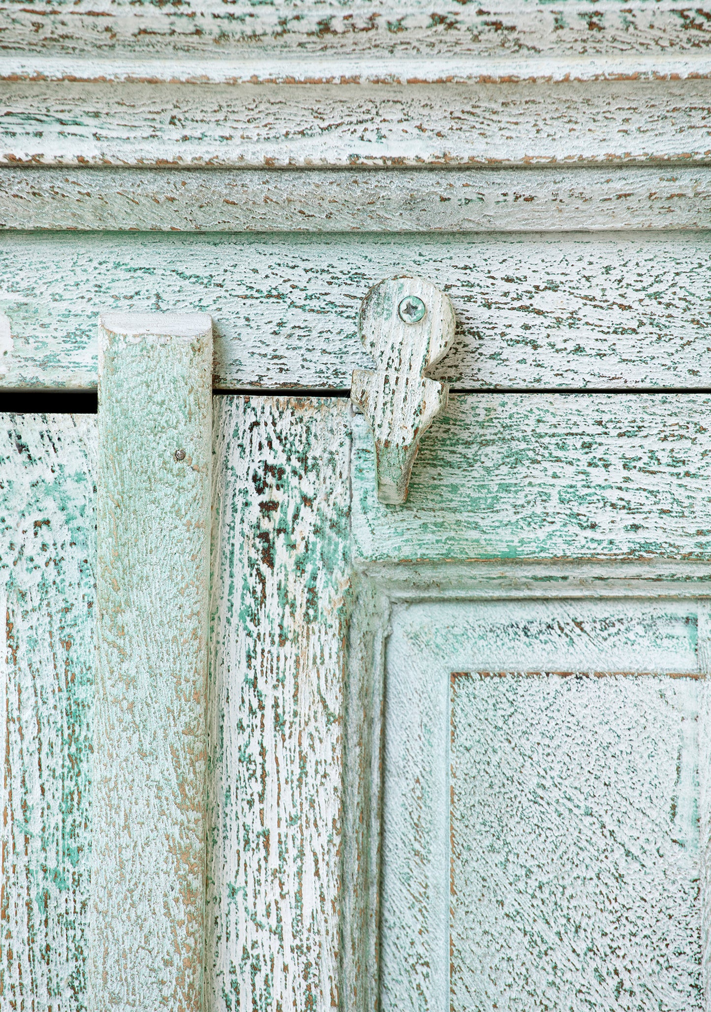 Vintage Sea Green Hand-Painted Mango Wood Cupboard
