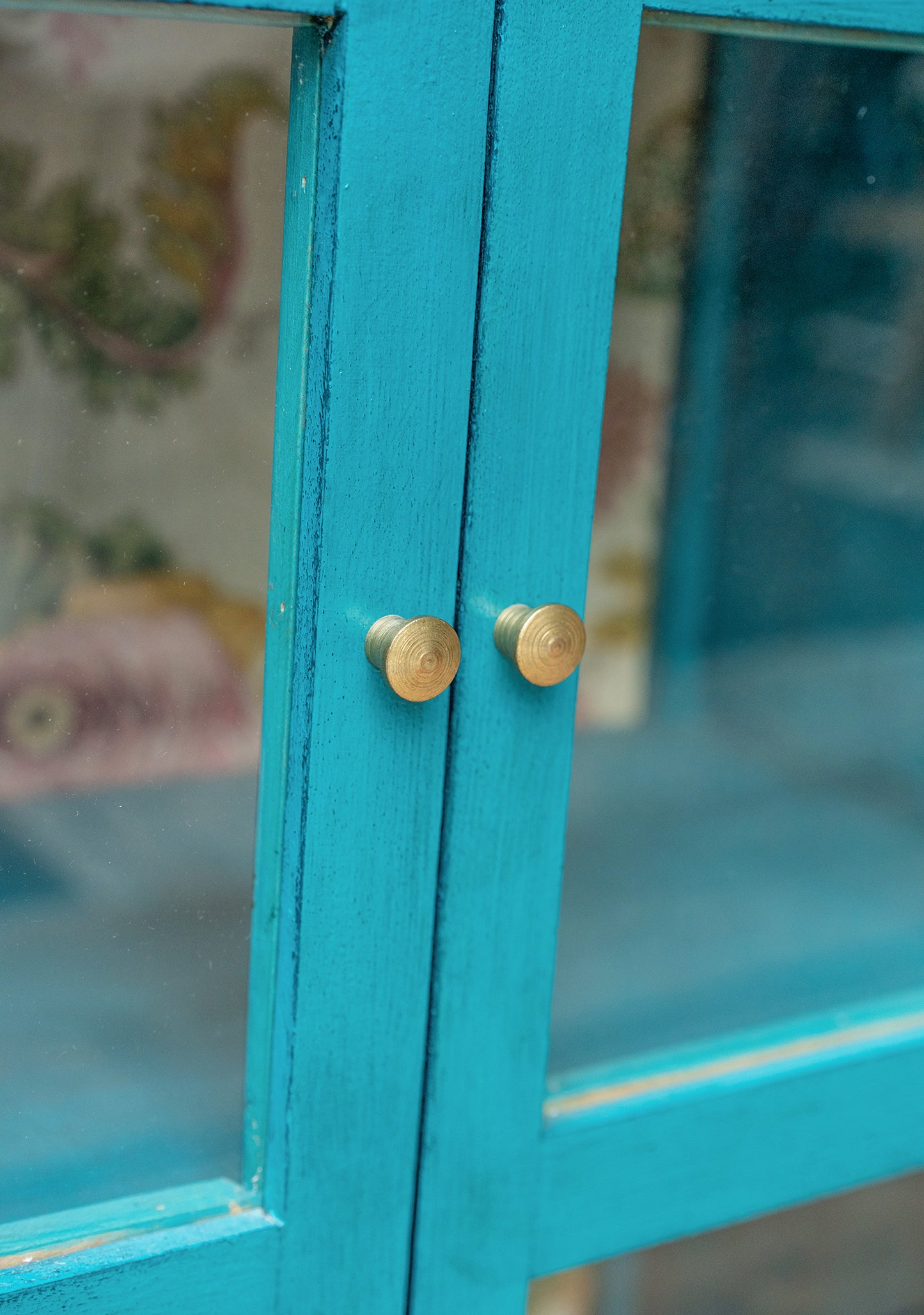 Hand Painted Bookshelf/Cabinet, Turquoise