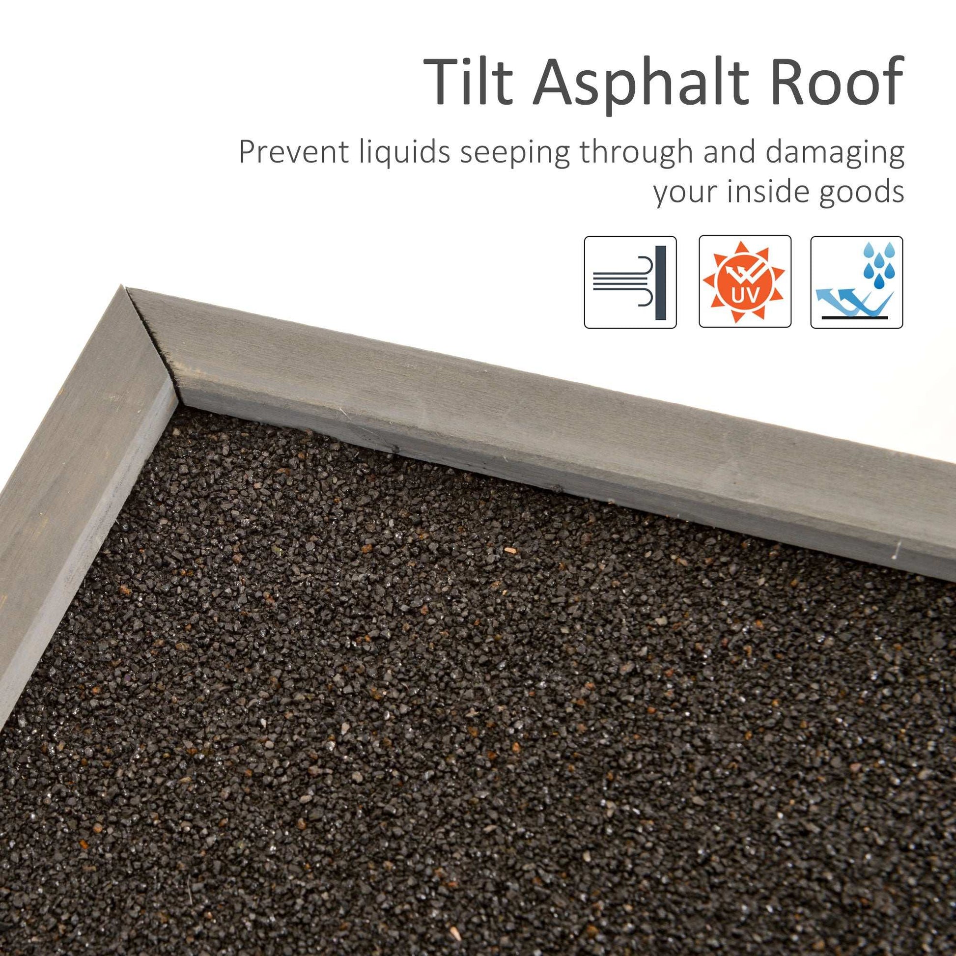Luxury storage shed, with a tile asphalt roof