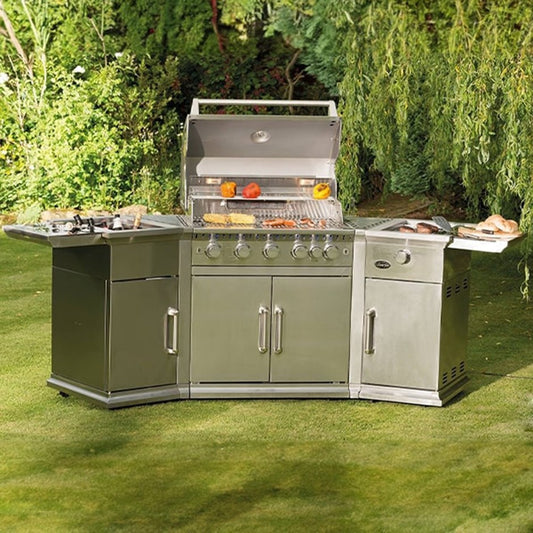 Premium 5-Burner Garden Gas BBQ with Ice Bucket and Storage