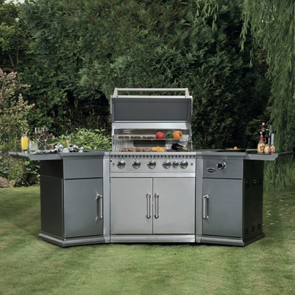 Premium 5-Burner Garden Gas BBQ with Ice Bucket and Storage