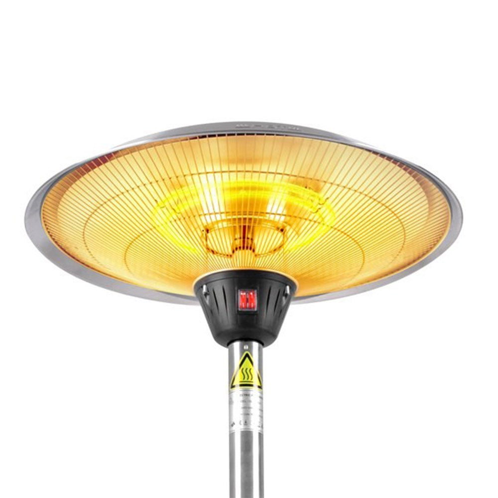 Halogen Bulb Infrared Tabletop Heater with Brown Rattan Base – 3 Heat Settings