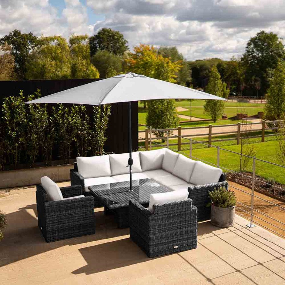 Luxury Rattan Corner Sofa Set With Square Table