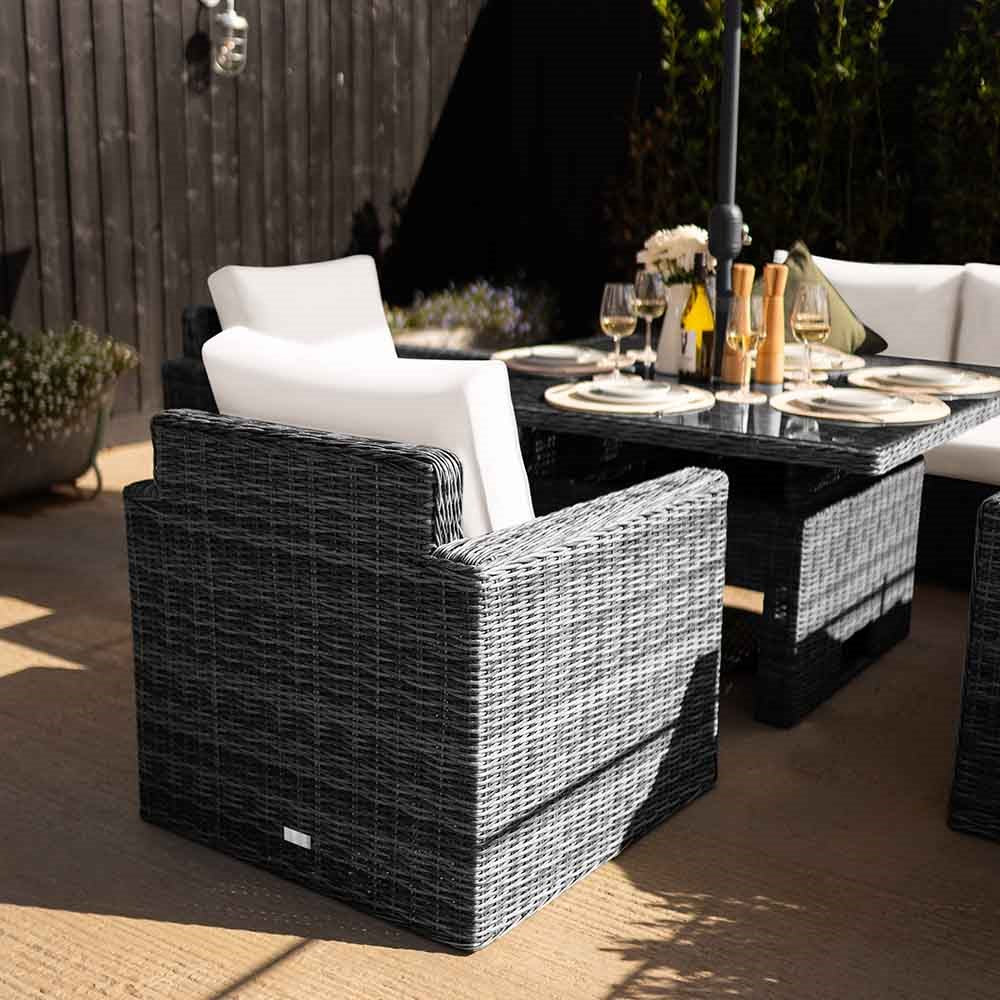 Luxury Rattan Corner Sofa Set With Square Table