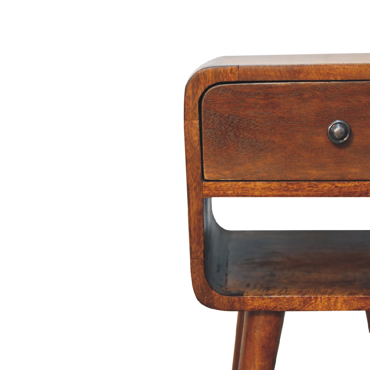 Wooden  narrow bedside table with a drawer 