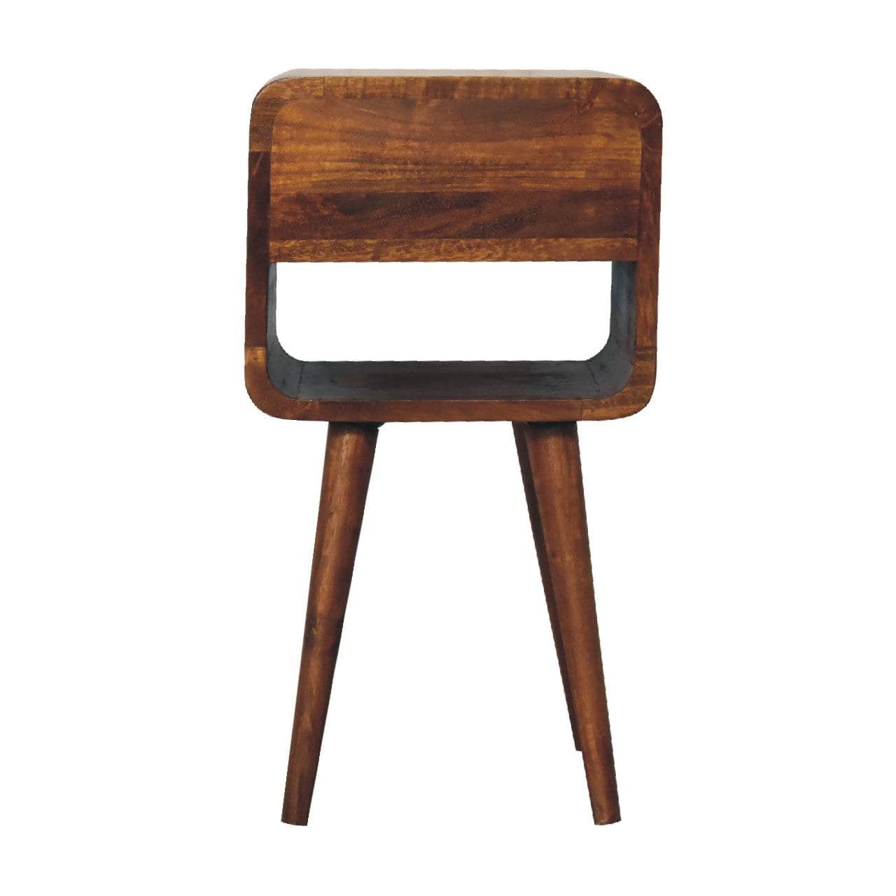 Tall and narrow wooden bedside cabinet  with a single drawer