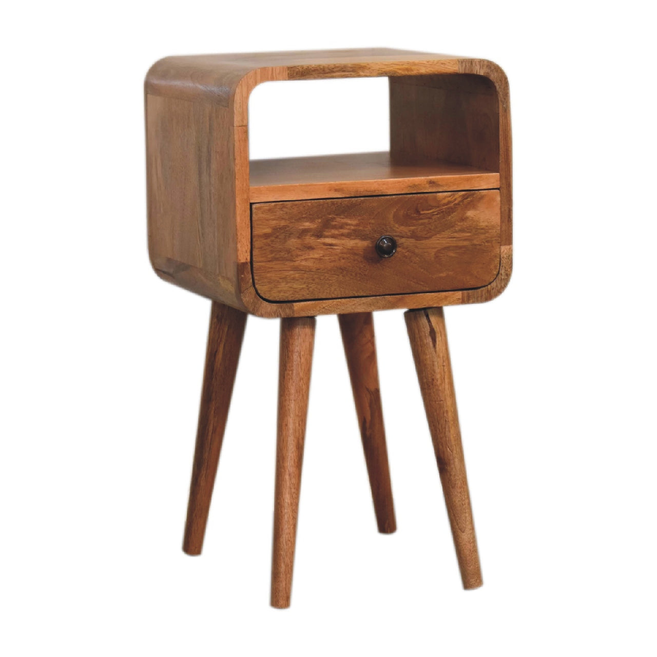 Tall Wooden side table with a drawer