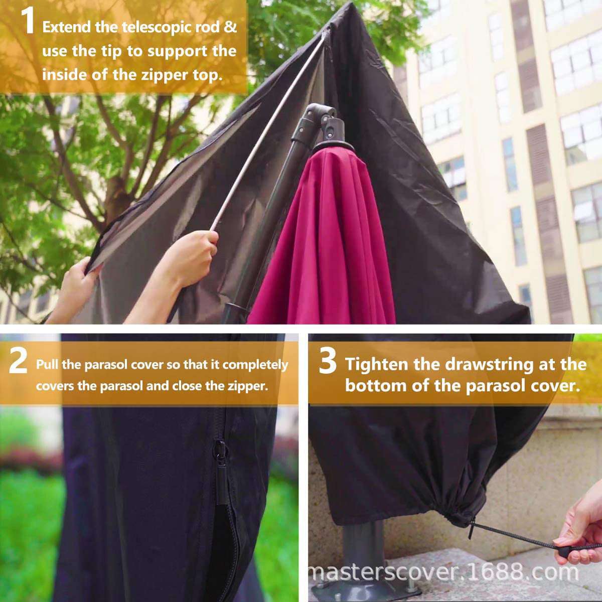 Large heavy duty garden parasol cover with zip 280cm Garden Parasol Cover Patio Umbrella Heavy Duty Waterproof 