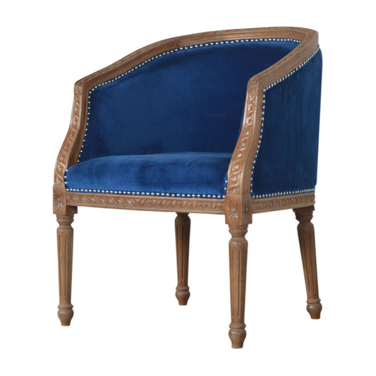 Luxury Velvet Occasional Chair. With velvet seat, arms and backrest. Available in 7 sumptuous colours.