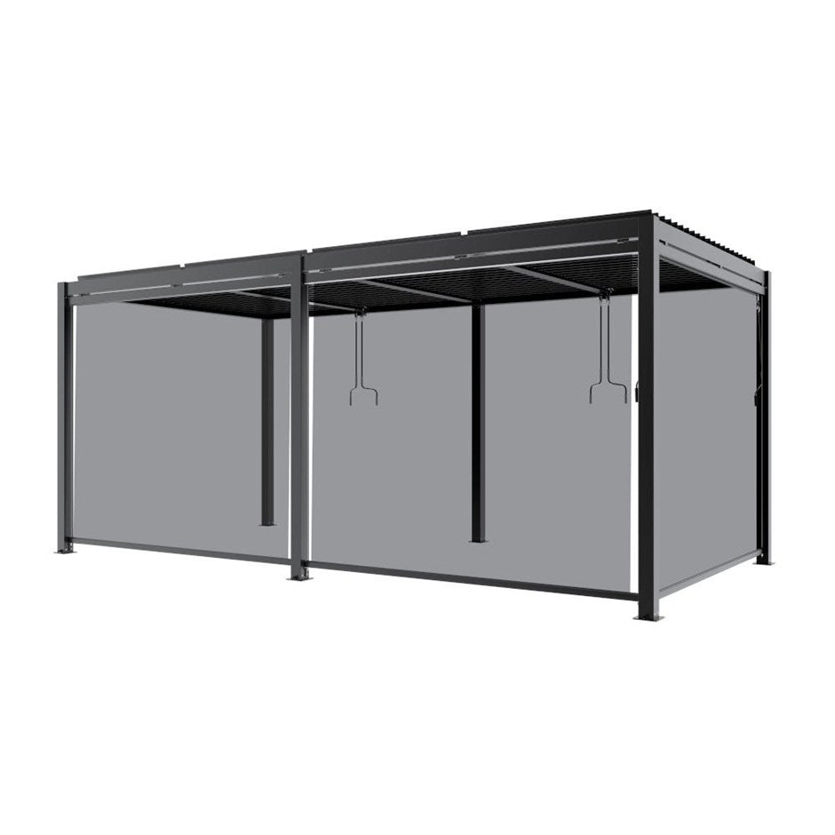 Set of 6 Charcoal Drop Side Screens for 6x3m Deluxe Pergola