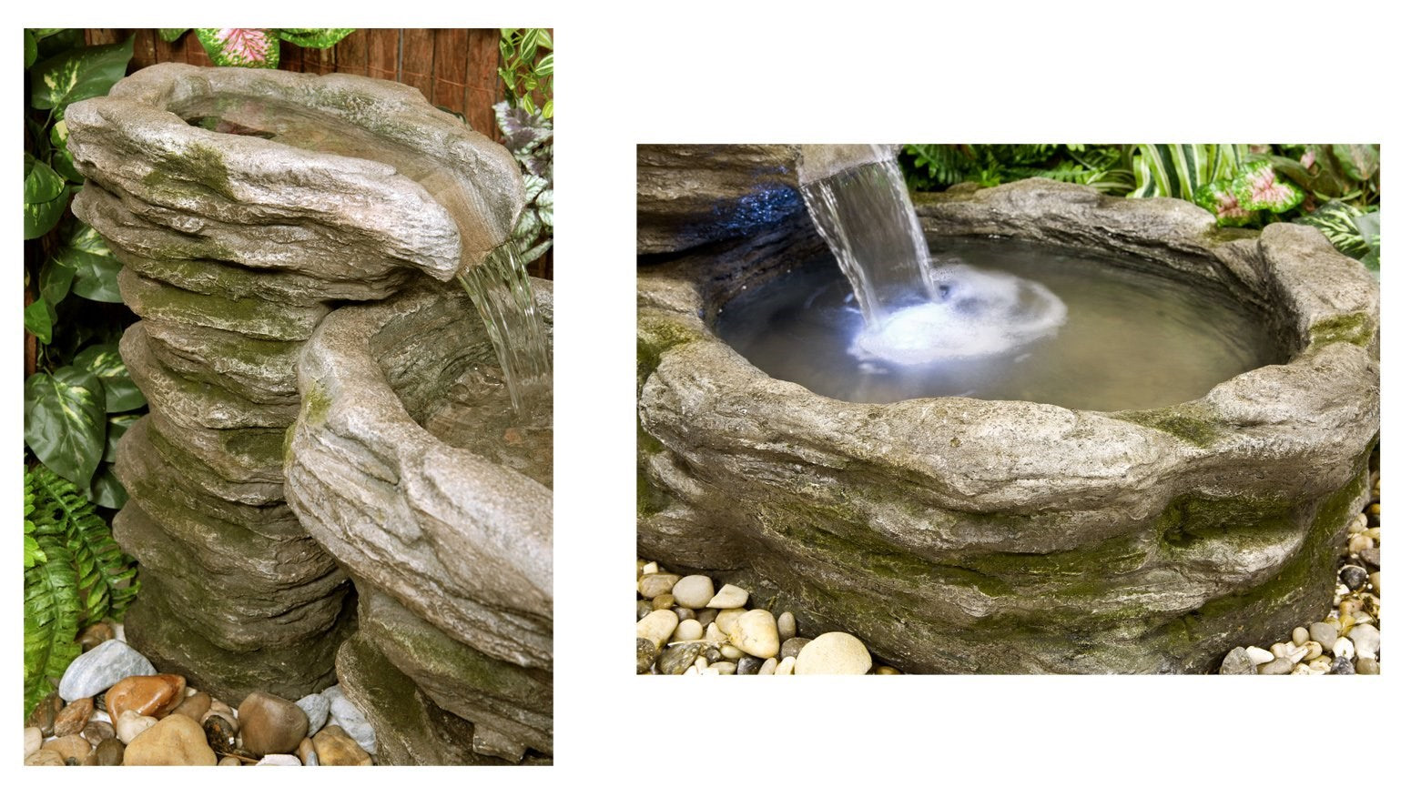 Large Cascading Water Feature for Garden. Stone garden feature with water flowing 