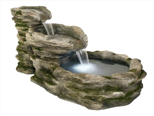Large Cascading Water Feature for Garden. Decorative stone water fountain with flowing water 