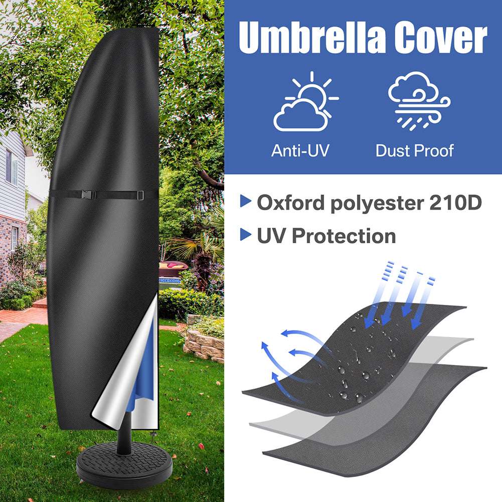 Large heavy duty garden parasol cover with zip 280cm Garden Parasol Cover Patio Umbrella Heavy Duty Waterproof 