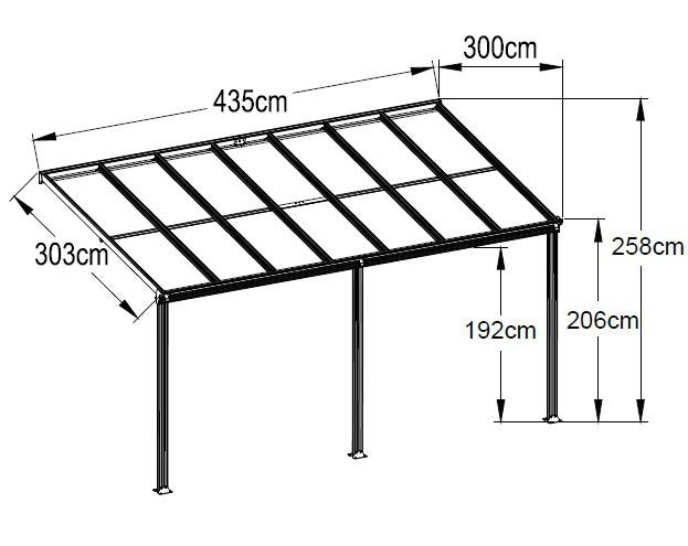14ft x 10ft Anthracite Garden Veranda Canopy for Patios or Carports