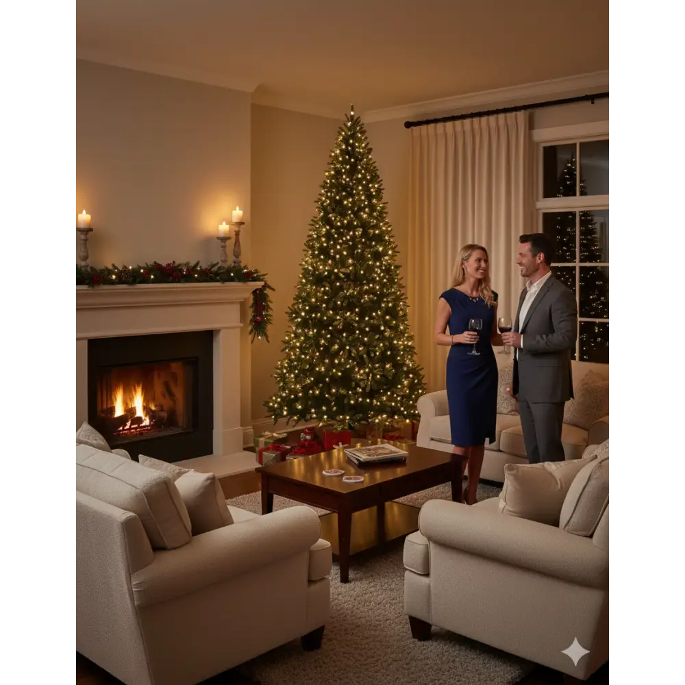 Beautifully refined Artificial Pre-lit Christmas Tree With Ball Set Green 500 Cm - Seasonal & Holiday Decorations