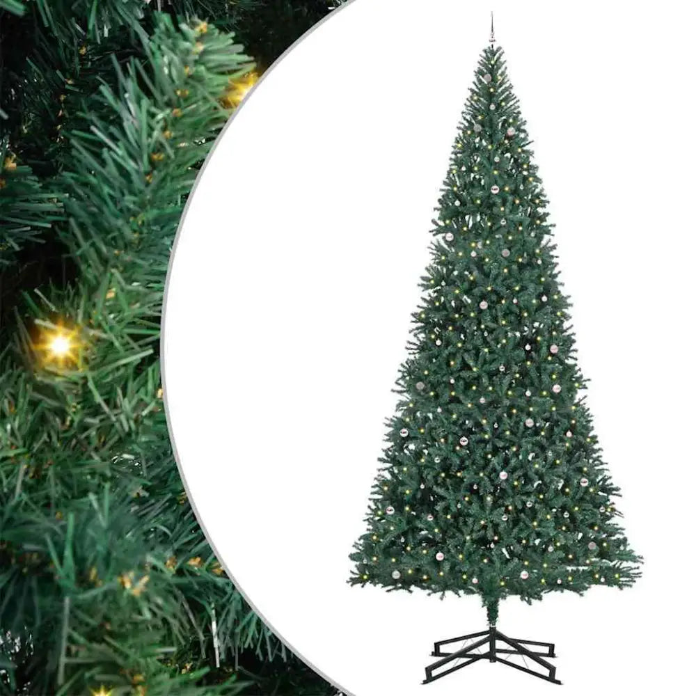 Beautifully refined Artificial Pre-lit Christmas Tree With Ball Set Green 500 Cm - Seasonal & Holiday Decorations