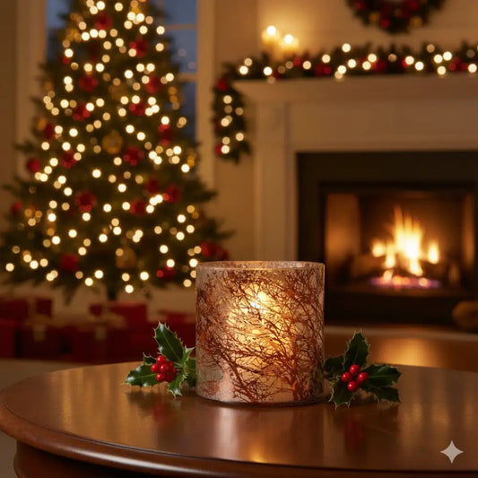 Branch Large Glass Hurricane Candle Holder – Handcrafted Brown Glass | Woodfalls Elite - Candle