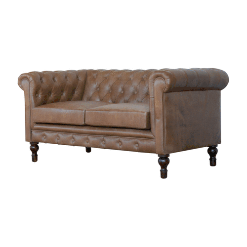Buffalo leather chesterfield sofa