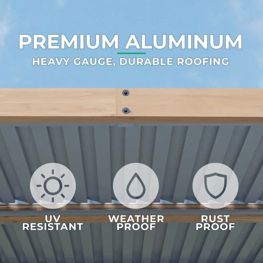 Cedar Wood Pergola with Adjustable Louvered Roof – 10ft x 20ft Luxury Outdoor Room - Pergolas