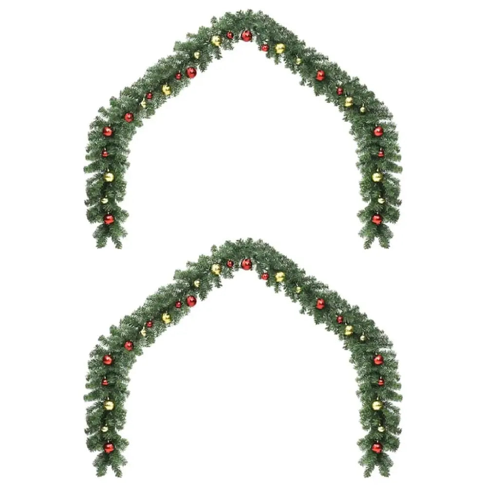 Christmas Garland with 600 LEDs 2 pcs Green PVC - Seasonal & Holiday Decorations