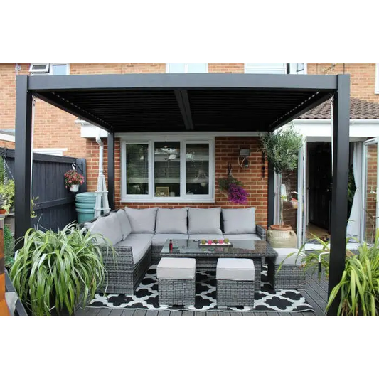 Deluxe Charcoal Pergola with roof