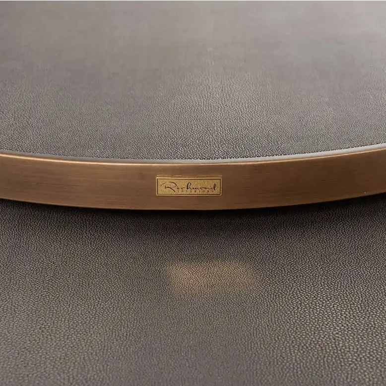 Set of 2 round designer coffee tables with detail