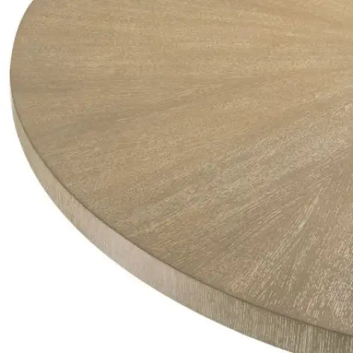 Luxury Designer Dining Table Round wooden table top detail with a natural finish 