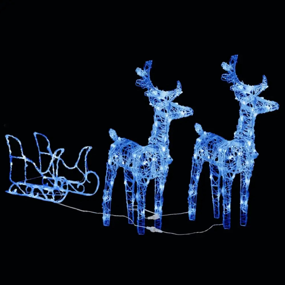 Distinguished illuminated reindeer and sleigh set - Luxury Christmas Collection