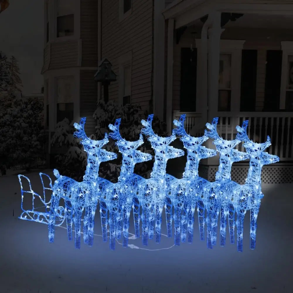 Distinguished illuminated reindeer and sleigh set - Luxury Christmas Collection