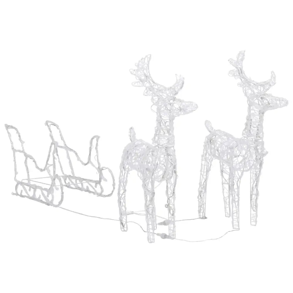 Distinguished illuminated reindeer and sleigh set - Luxury Christmas Collection