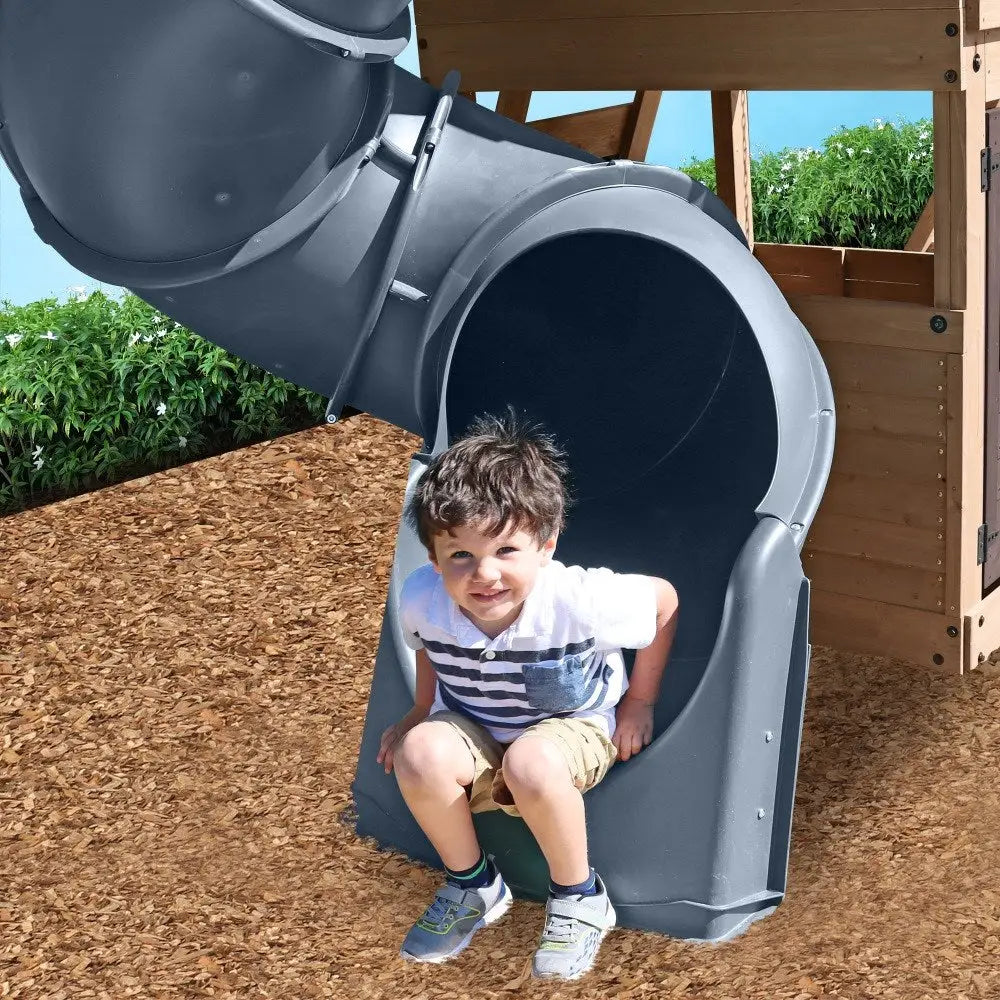 Dual Slide Climbing Frame – Premium Cedar Playset - Swing sets & Playsets