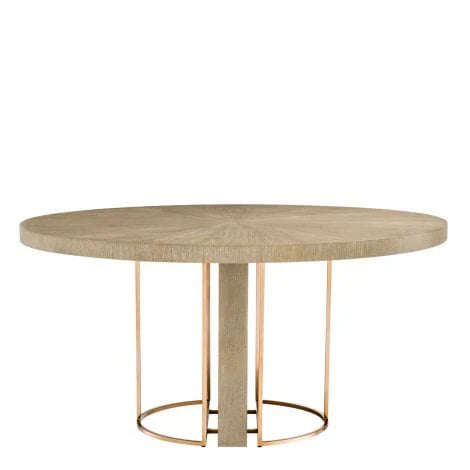 Designer Dining Table | Washed Oak Veneer Round Table