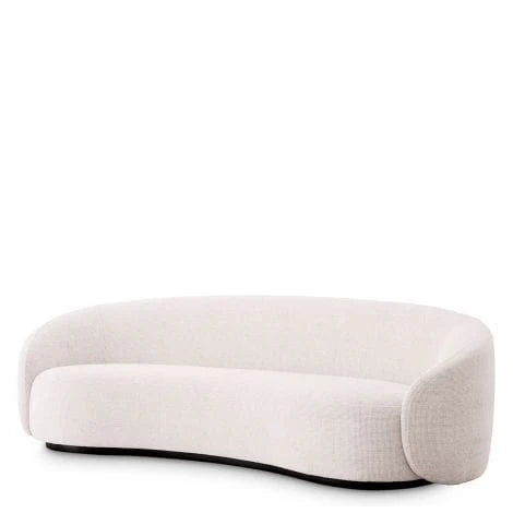 'Love seat' Sofa in Lyssa Off-White with Black Base