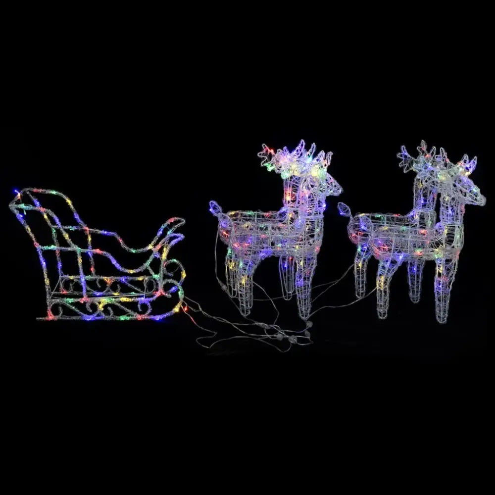 Exquisite illuminated Reindeer and Sleigh Arrangement - Luxury Christmas Collection